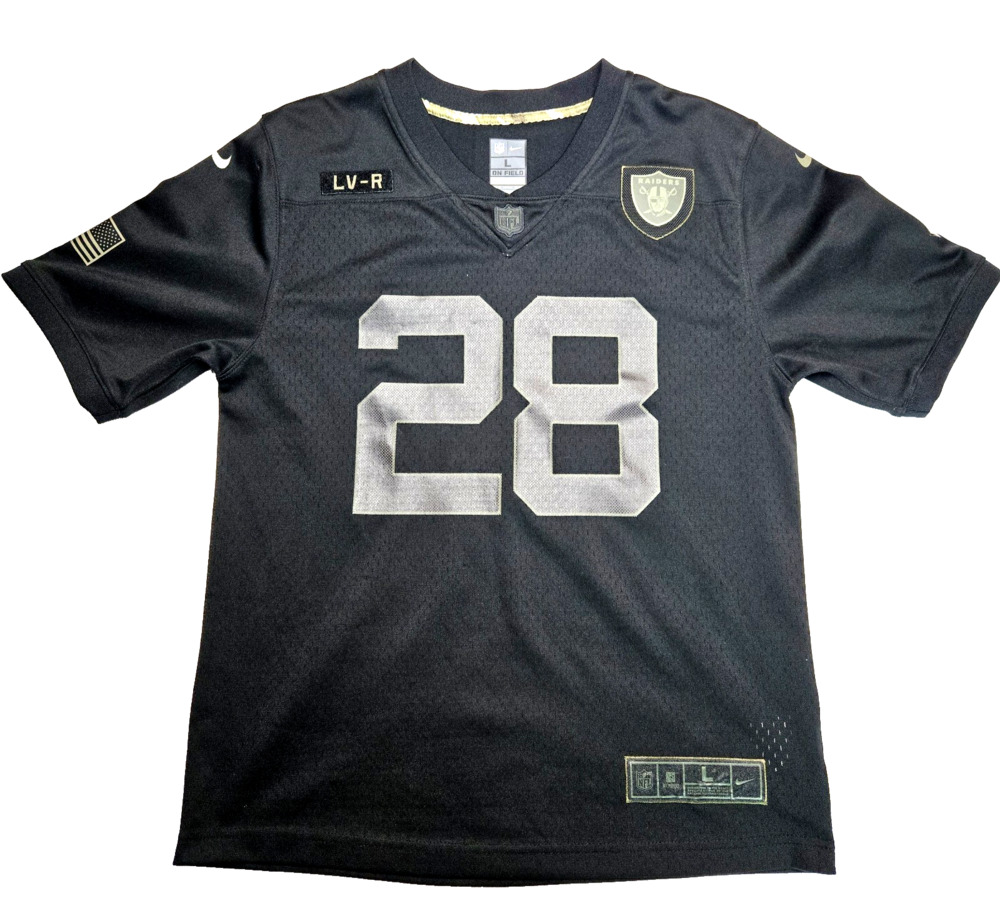 Nike Josh Jacobs #28 Las Vegas Raiders Salute to Service Jersey Youth L 14/16